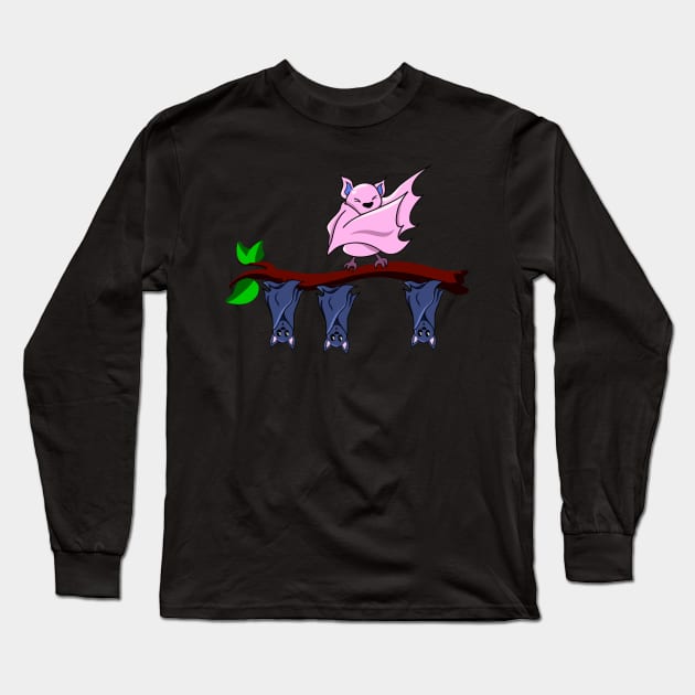 Dabbing Bat Individuality Humor Fun Long Sleeve T-Shirt by Foxxy Merch